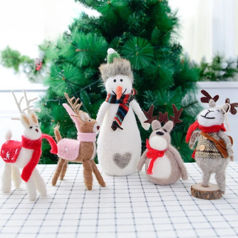 

Рождественская фетровая кукла-снеговик — детский подарок с реквизитом для фотографий, настольный декор для витрины