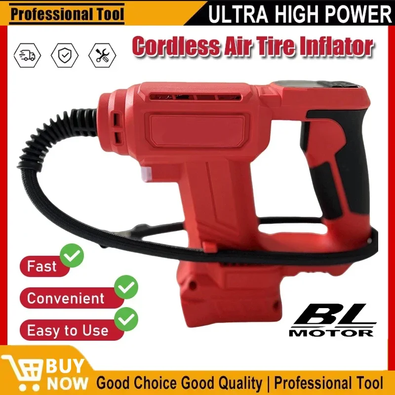 Fit Milwaukee Cordless Air Pump Portable Car Tire Inflator with Digital Display 18V Battery Powered Inflatable Air Compressor