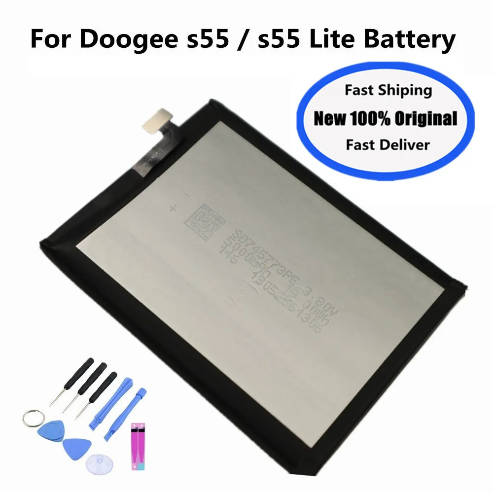 S55Lite 100% original battery for DOOGEE s55 / s55 Lite phone battery 5500mAh Batterie Bateria + Tools