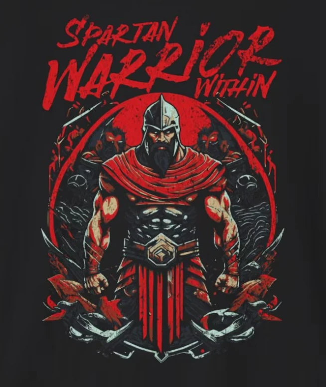 Spartan Warrior Within Design T-Shirt 100% Cotton O-Neck Summer Short Sleeve Casual Mens T-shirt Size S-3XL