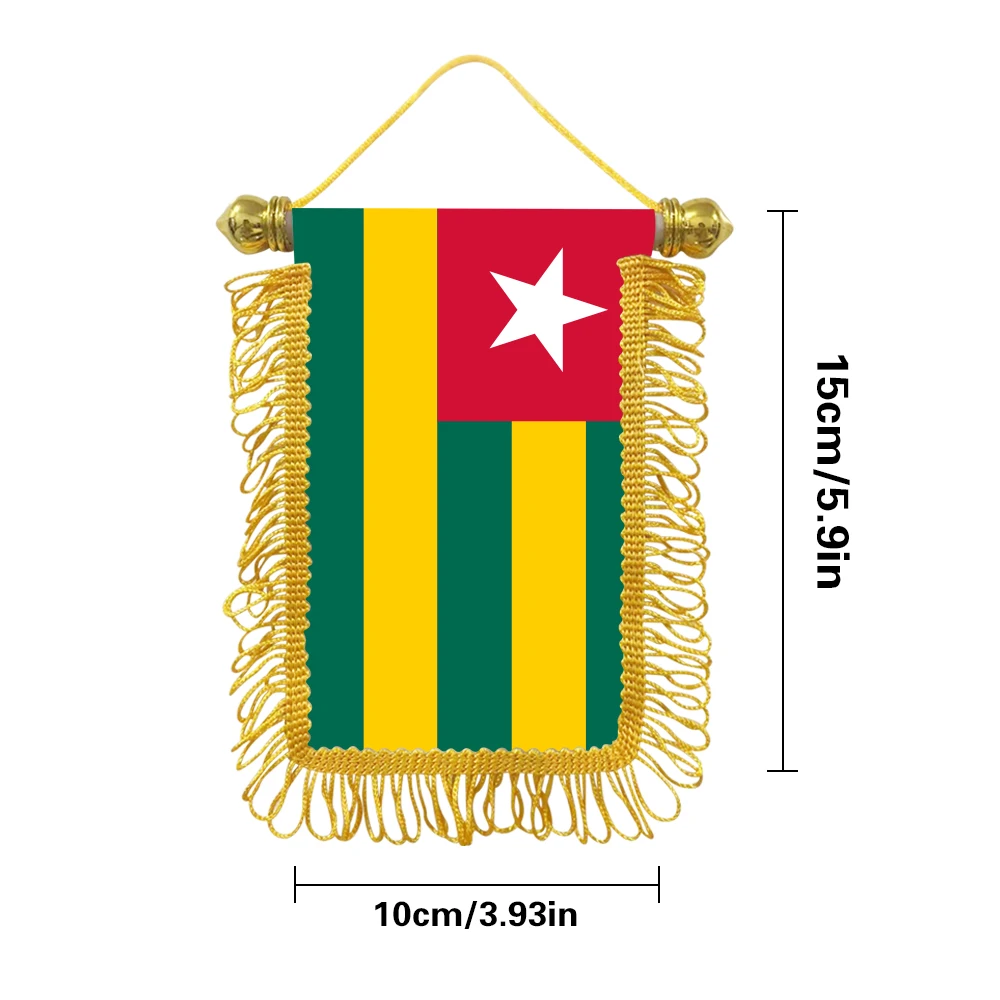Togo small hanging flag 10x15cm triangular flag car decoration hanging flag double-sided pattern with suction cup