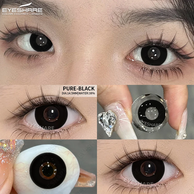 EYESHARE Halloween Weiß Farbige Kontaktlinsen Cosplay Verrückte Rote Kontaktlinsen Schwarz Anime Augenlinsen Weiße Schönheit Make-Up Linse – Detail 3