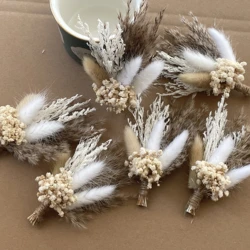 6pcs a lot Rabbit grass flore The flower head size is about 15cm high quality dried flowers Permanent Decor Natural MINI Bouquet