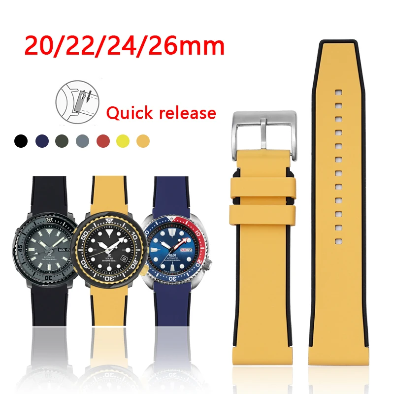 Bracelet en silicone pour montre de plongée SeATM Omega Huawei, 20mm, 22mm, 24mm, 26mm, bracelet de rechange pour montre de sport décontractée pour hommes et femmes