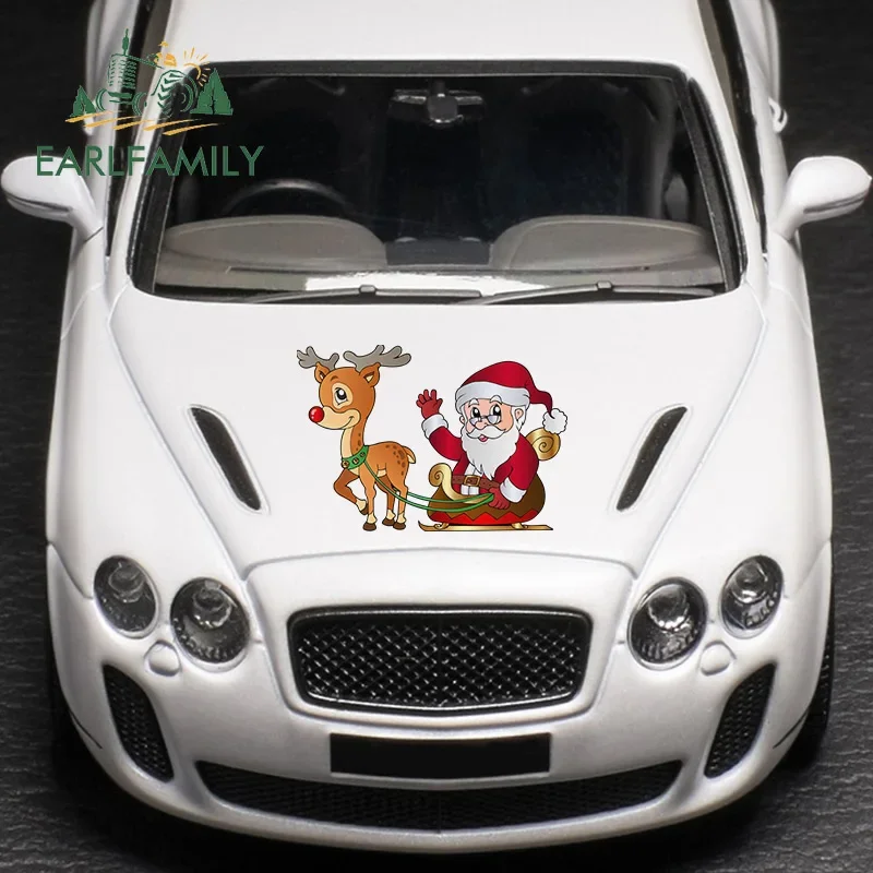 EARLFAMILY 43cm x 29.4cm for Christmas Sunscreen Car Stickers Vinyl Material Decal Waterproof Motorcycle Occlusion Scratch
