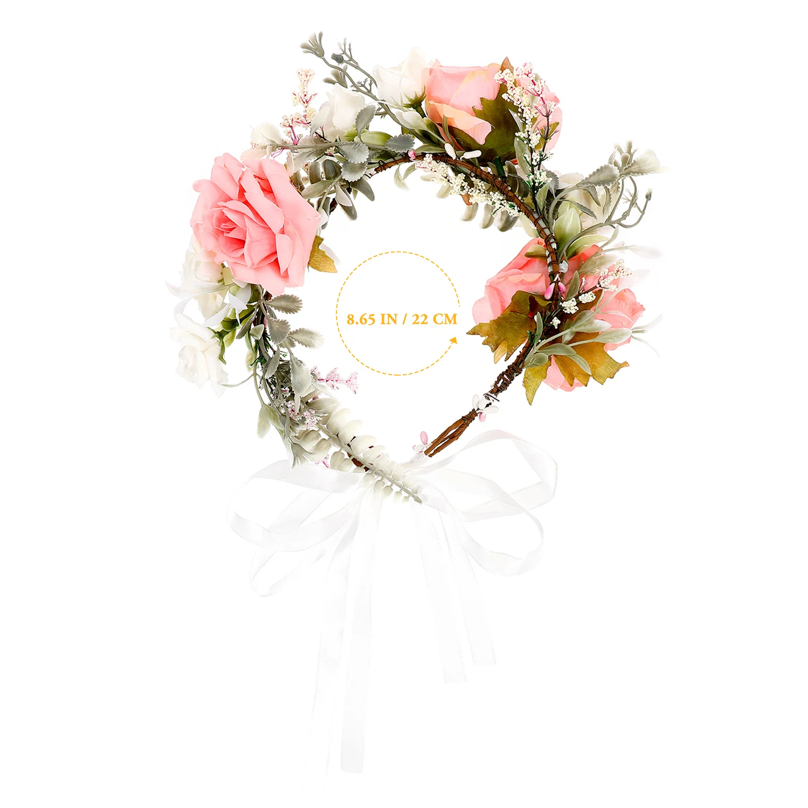 

Rose Head Wedding Flower Crown Bridal Headpiece Floral Garland Crown Hawaiian Headband Holiday Hair Band Silk Floral Garland For