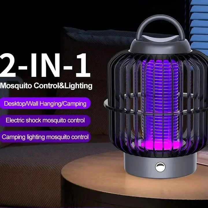 New Solar Mosquito Killer Lamp Outdoor Portable Camping USB Rechargeable Mosquito Repellent Trap Lamp Desktop Wall Mount