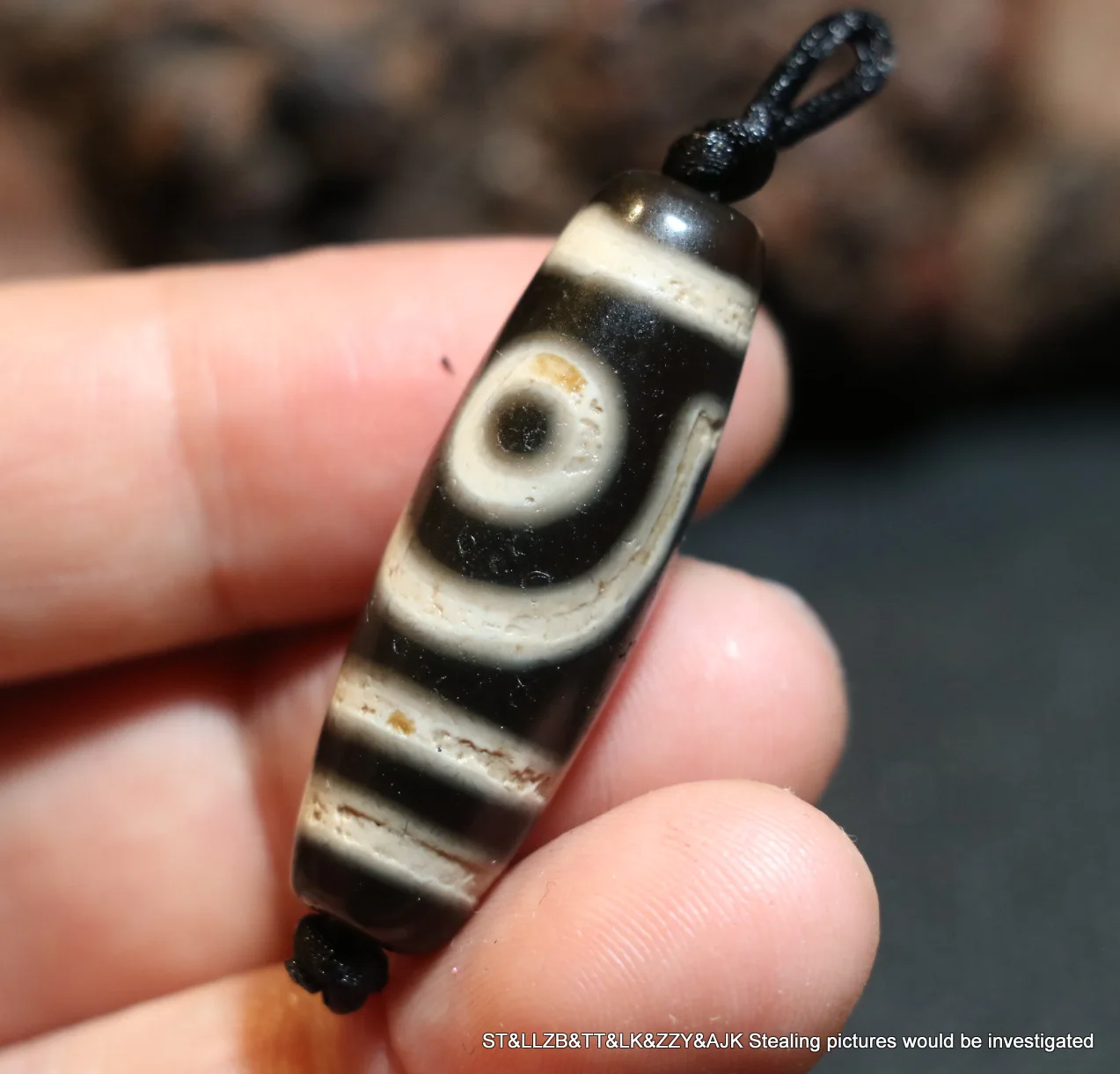 

A Energy Magic Power Tibetan Old Agate 2 Eye Love Symbolize dZi Bead Totem Fit For Making Bracelet Timestown UPD0721J10