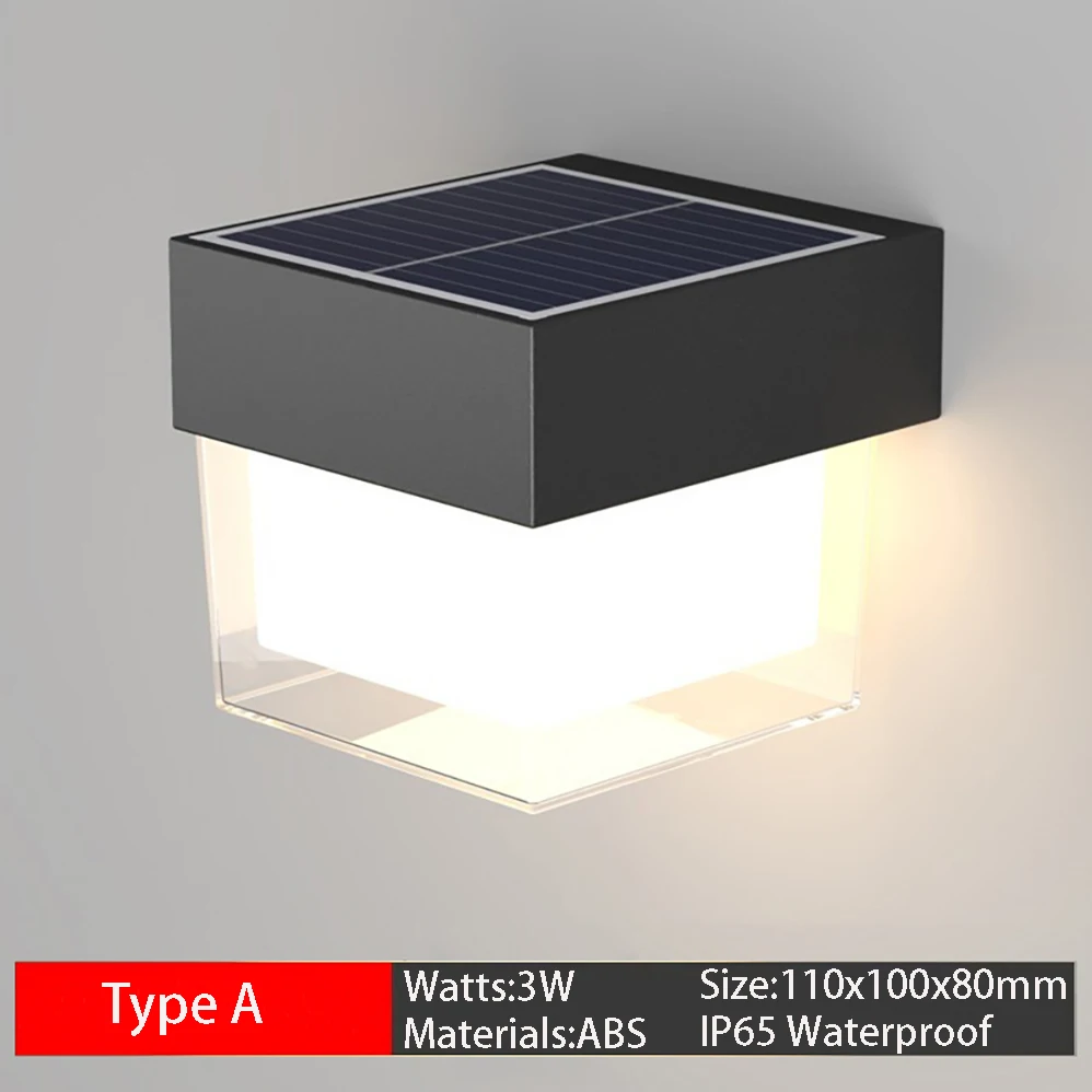 LED Solar Wall Lamp Lithium Battery 3.7V 1800mA Outdoor IP65 Waterproof For Garden Yard Fence Decor Lamp with 3 Years Warranties