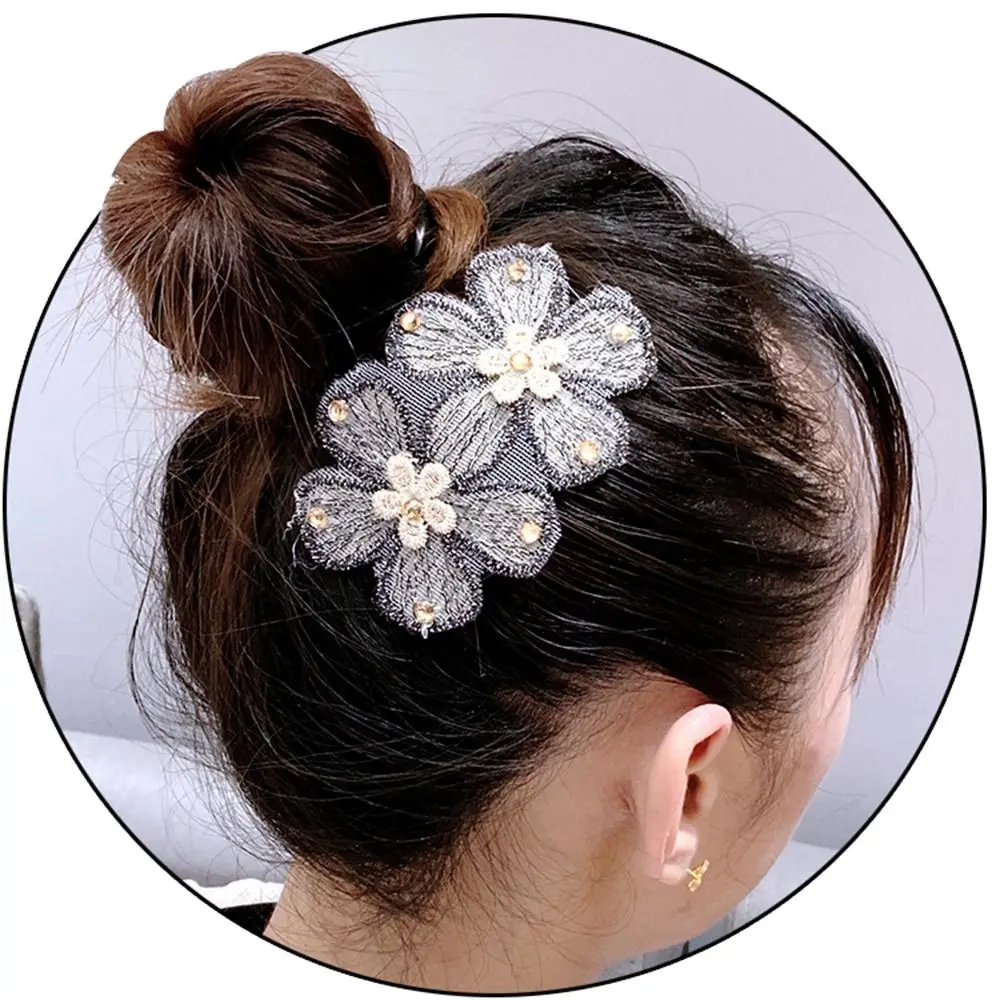 Cute Flower Seamless Magic Paste Butterfly Hair Clip Bangs Paste Headwear Bow Girls