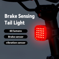 CYCLAMI Smart Tail Light Auto Brake Sensing Waterproof Rechargeable Bicycle Light Rear Warn Cycling Taillight Bike Accessories