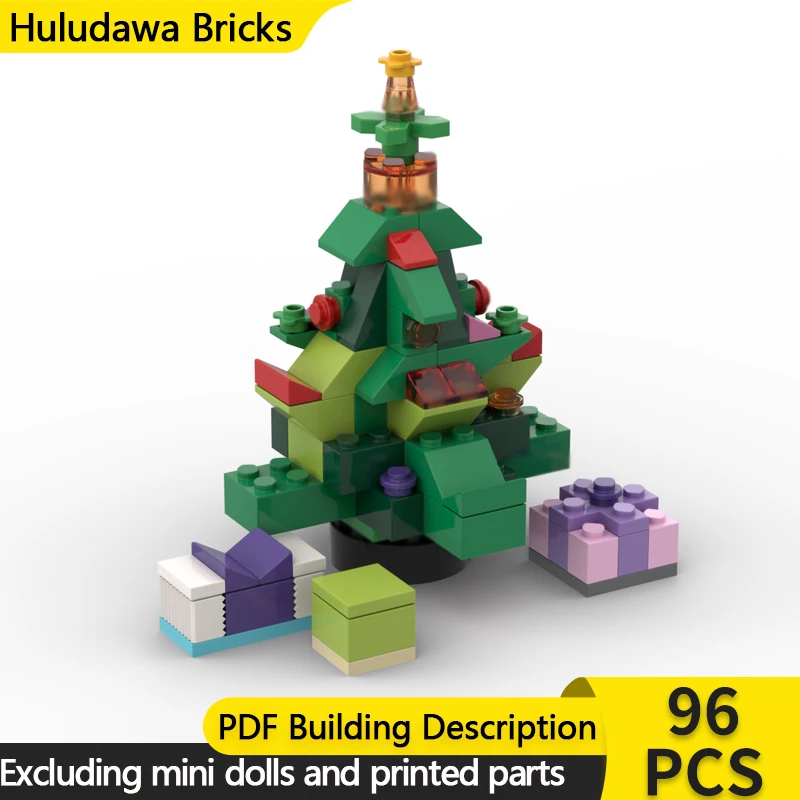 

Модель City Street View MOC, строительные кирпичи, рождественская елка и подарки, модульная технология, детские праздничные подарки, сборка игрушек, костюм