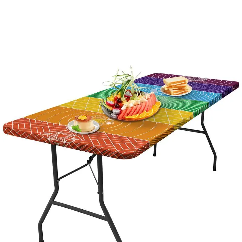 

Waterproof Picnic Table Cover Rectangle Tablecloth For Indoor Outdoor Parties Windproof Camping Tablecloth Flannel Backing For