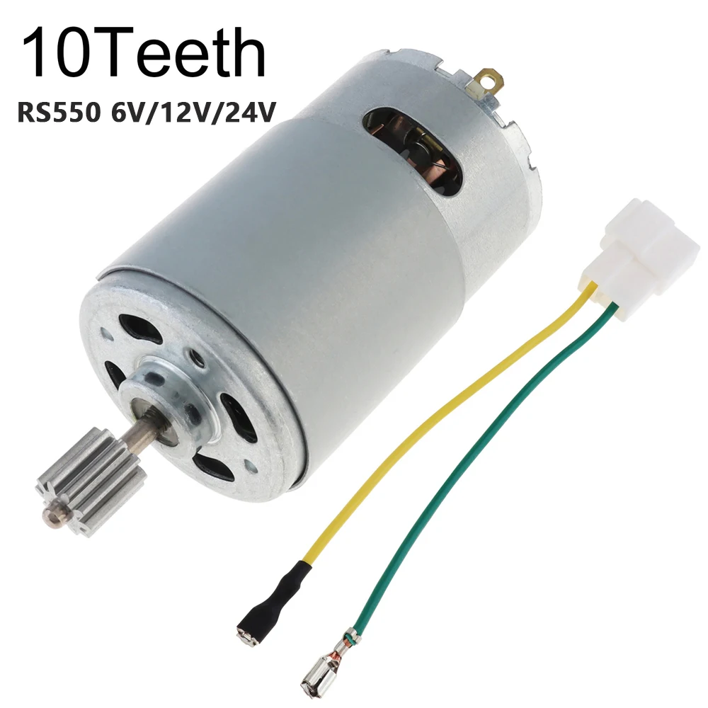 RS550 10 Teeth DC Motor Kids Ride On Toys Car Motor 6V/12V/24V Electric Motor for Remote Control Car,Kids Ride On Car SUV Parts