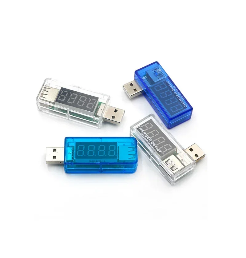 

Цифровой USB-тестер напряжения для мобильной зарядки, мини-USB-зарядное устройство, вольтметр, амперметр, прозрачный
