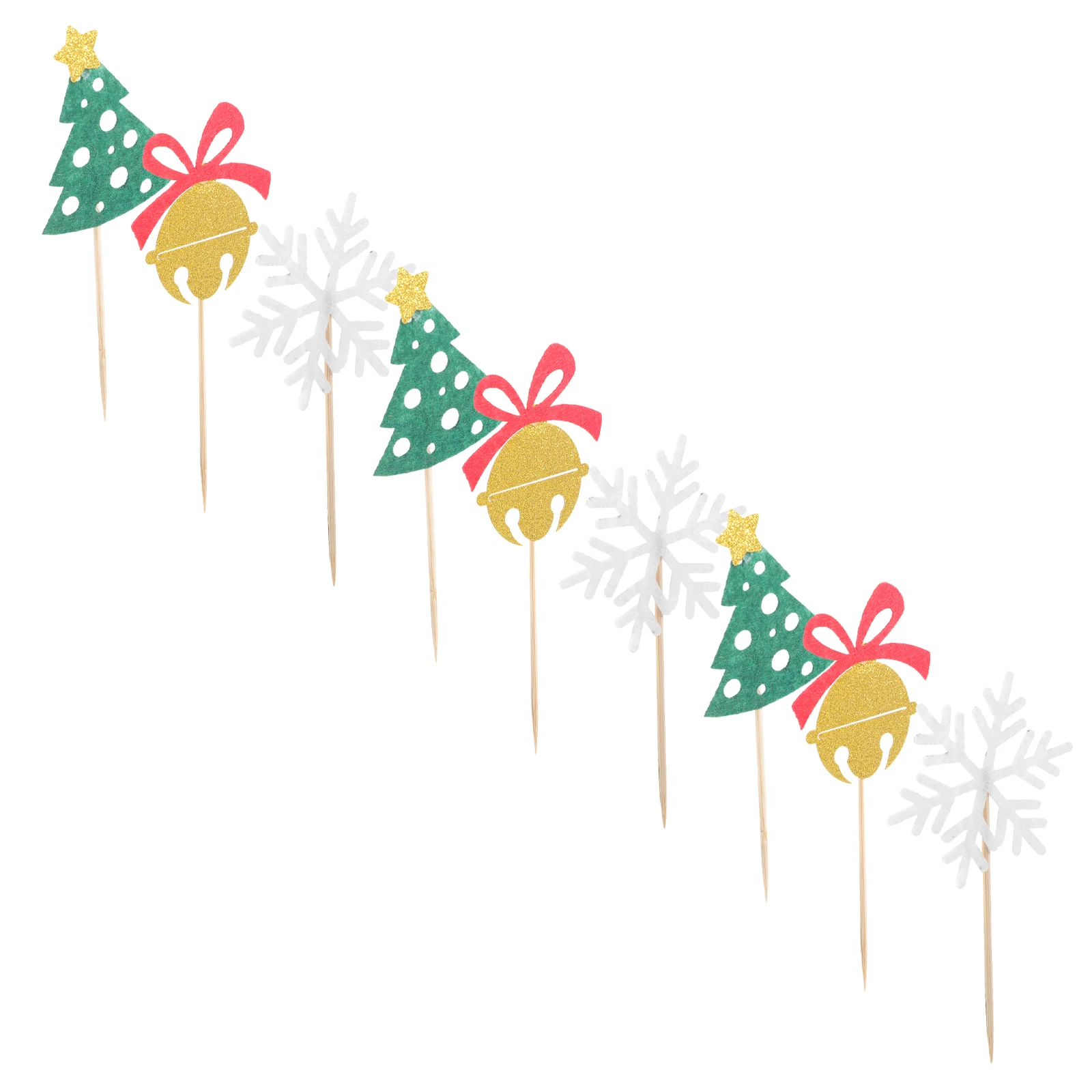 

9Pcs Christmas Cake Inserts Cupcake Toppers Holiday Decorations Xmas Food Picks Party Supplies Ornaments