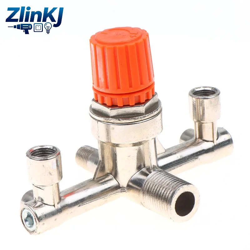 Air Compressor Pressure Regulating Valve Double Outlet Tube High Durability Leak Proof for DIY Pneumatic Tool Workshops
