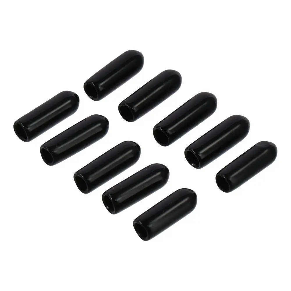 50pcs Insulated PVC PVC End Caps 3.5mm Round Thread End Caps Hardwood Black Round Tube Bolt Cap Cover