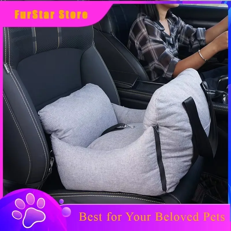 FurStarCat Dog Bed Travel Central Control Car Safety Pet Seat Transport Dog Carrier Protector For Corgi Pomeranian Chihuahua Cat