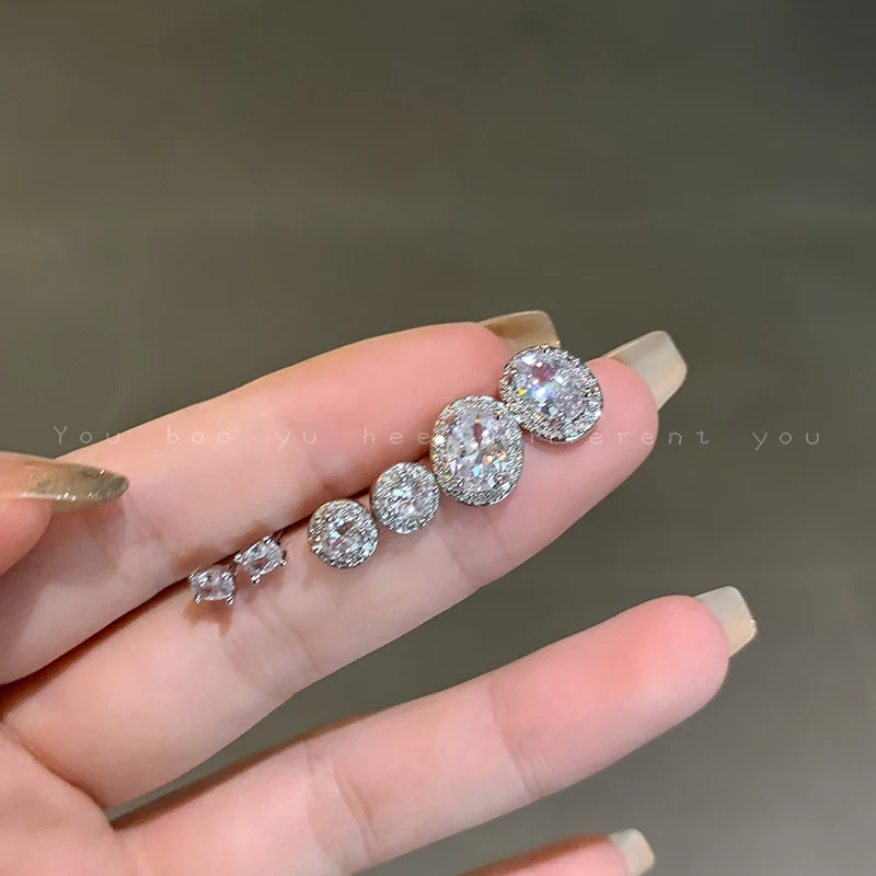 S925 Silver Zircon Earrings for Women - Delicate and Luxurious, No Need to Remove for Sleep, Adds a Chic Touch.