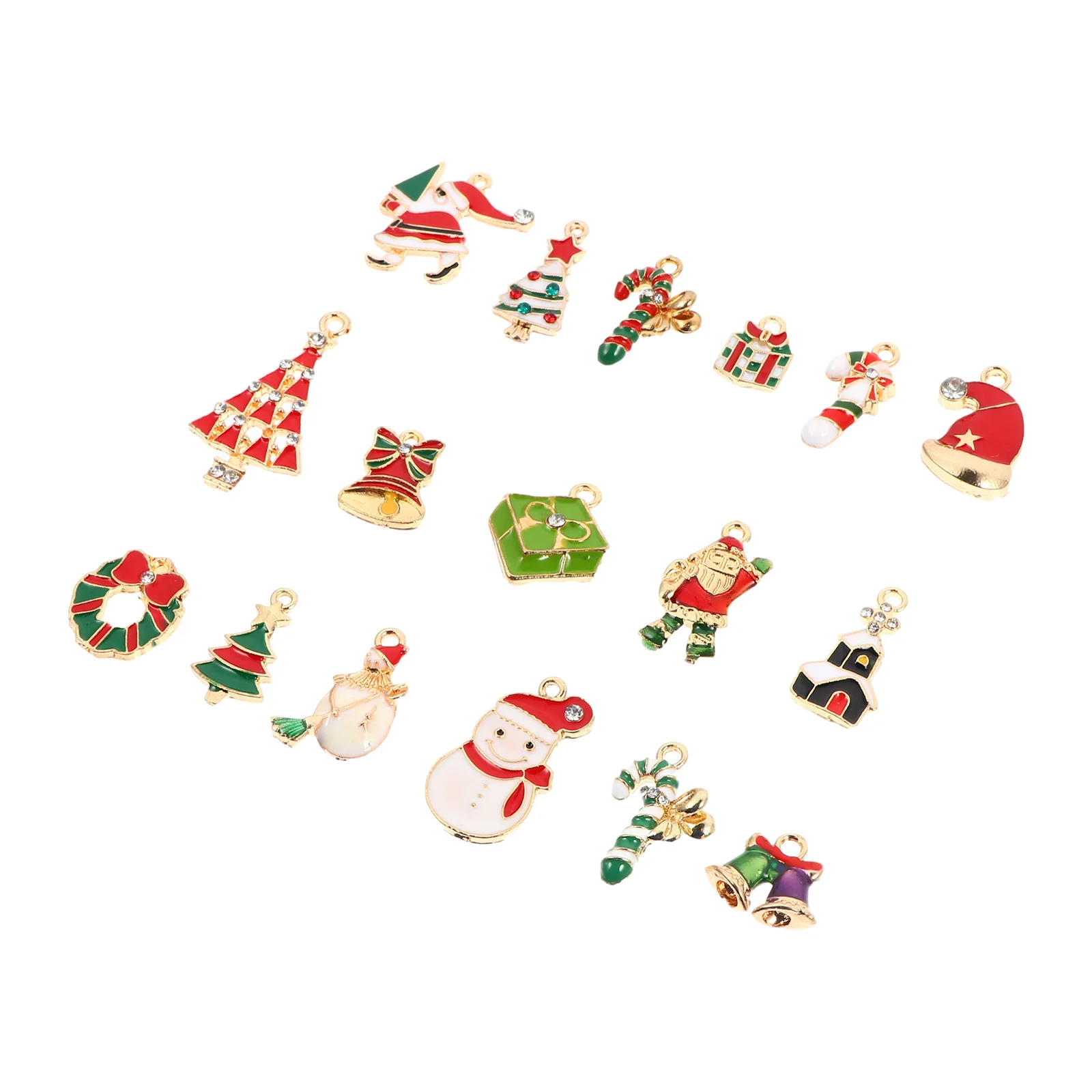 17 قطعة قلادة سبيكة سحر بالتنقيط DIY مستلزمات صناعة المجوهرات عيد الميلاد قلادة مجموعة سحر معدني للهدايا DIY