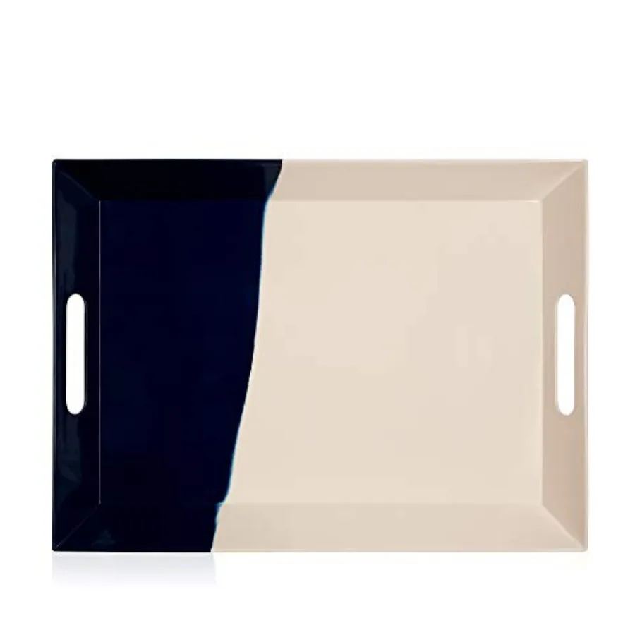 

Serving Tray with Handles Chip and Break-Resistant Durable and Kid-Friendly Food Tray for Indoor and Outdoor Dishwasher Safe Iv