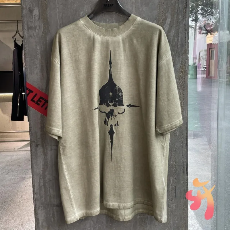 

Винтажные футболки TC Skull Cross Washed Cotton Thug Club Повседневные мужские и женские свободные футболки с круглым вырезом и короткими рукавами Cleanfit Top Tees