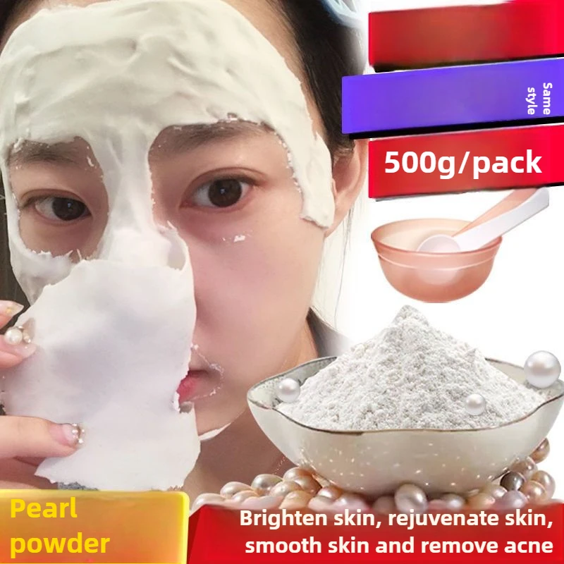 

500g Pearl Powder Mask - Facial Brightening, Blackhead & Yellow Spot Removal Acne Scar Fading Whitening Natural Face Mask Powder