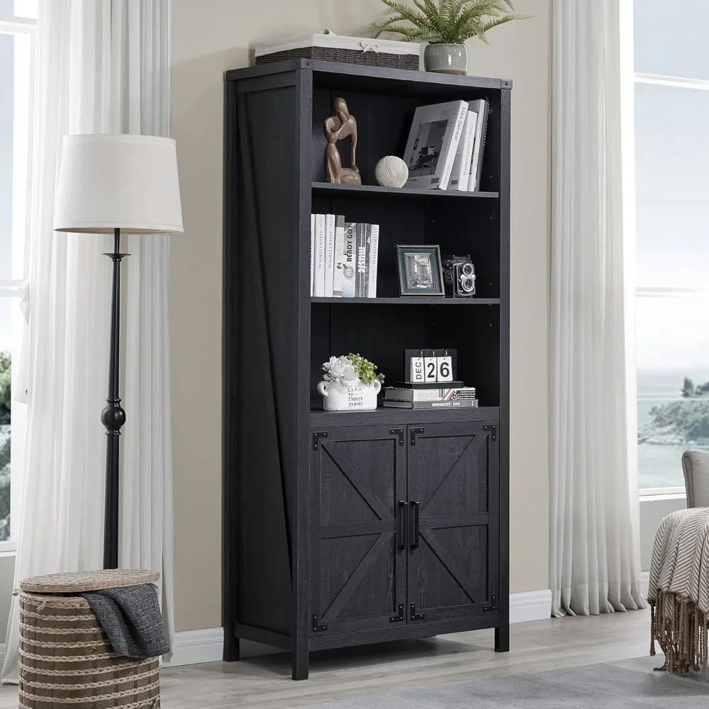 

Storage Cabinet Bookcase, Pantry Cabinet, Versatile Storage Cabinet with Adjustable Shelves for Living Room,5 Shelf Bookshelf