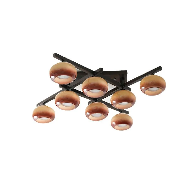 

American retro bedroom study persimmon ceiling lamp Nanyang wind medieval vintage glass living room