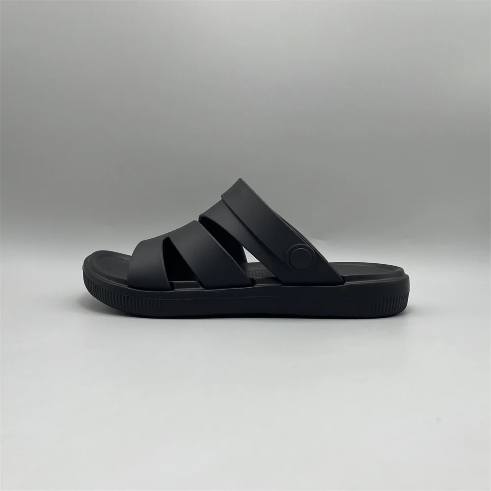 

Легкие мужские летние шлепанцы для улицы, повседневные пляжные сандалии, дышащие, без застежек, из ПВХ, обновленная версия, удобные тапочки