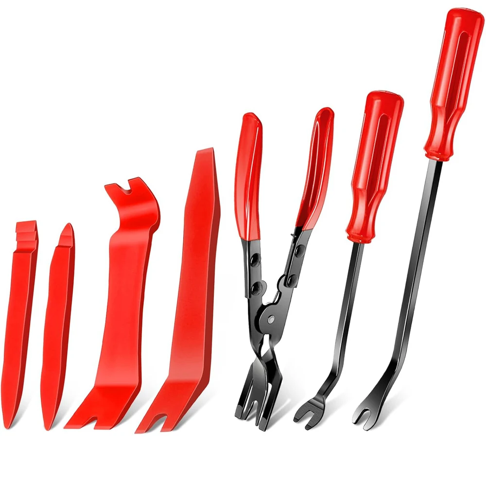 7Pcs Auto Trim Removal Tool Kit Plastic Trim Removal Pry Tool Panel Clip Removal Pliers Trim Removal Tools for Car Body Door