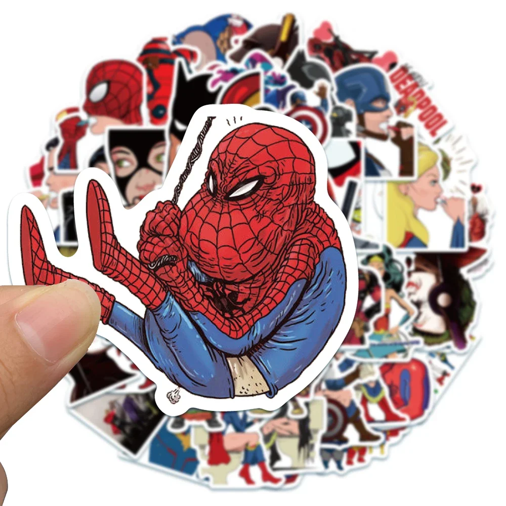 Calcomanías divertidas de Superman Anime, pegatinas geniales de dibujos animados de Batman para teléfono, portátil, maleta de guitarra, grafiti bonito, juguetes adhesivos impermeables