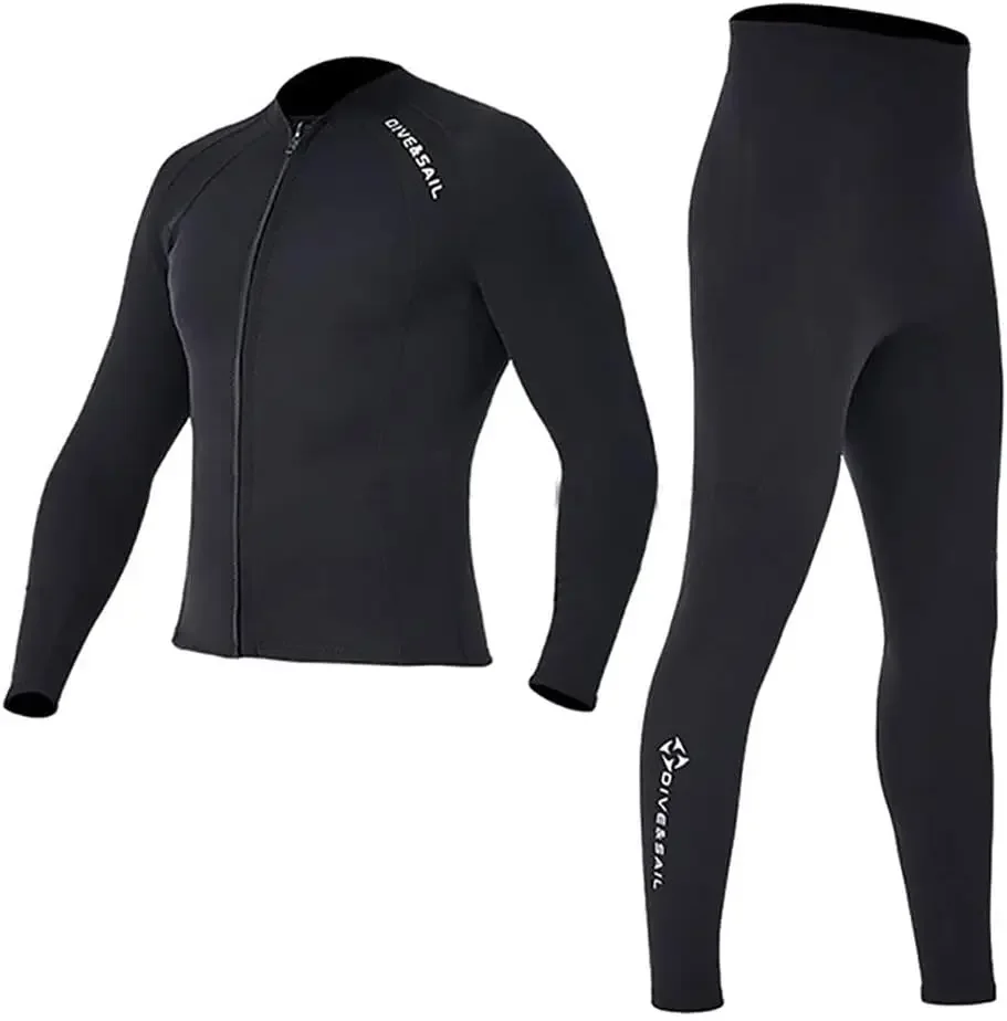 Men Women Wetsuit Jacket 2mm Neoprene  Tops Long Sleeve Black Grey For Kayak,Skin Dive, Surfing Suit,  Diving Gear