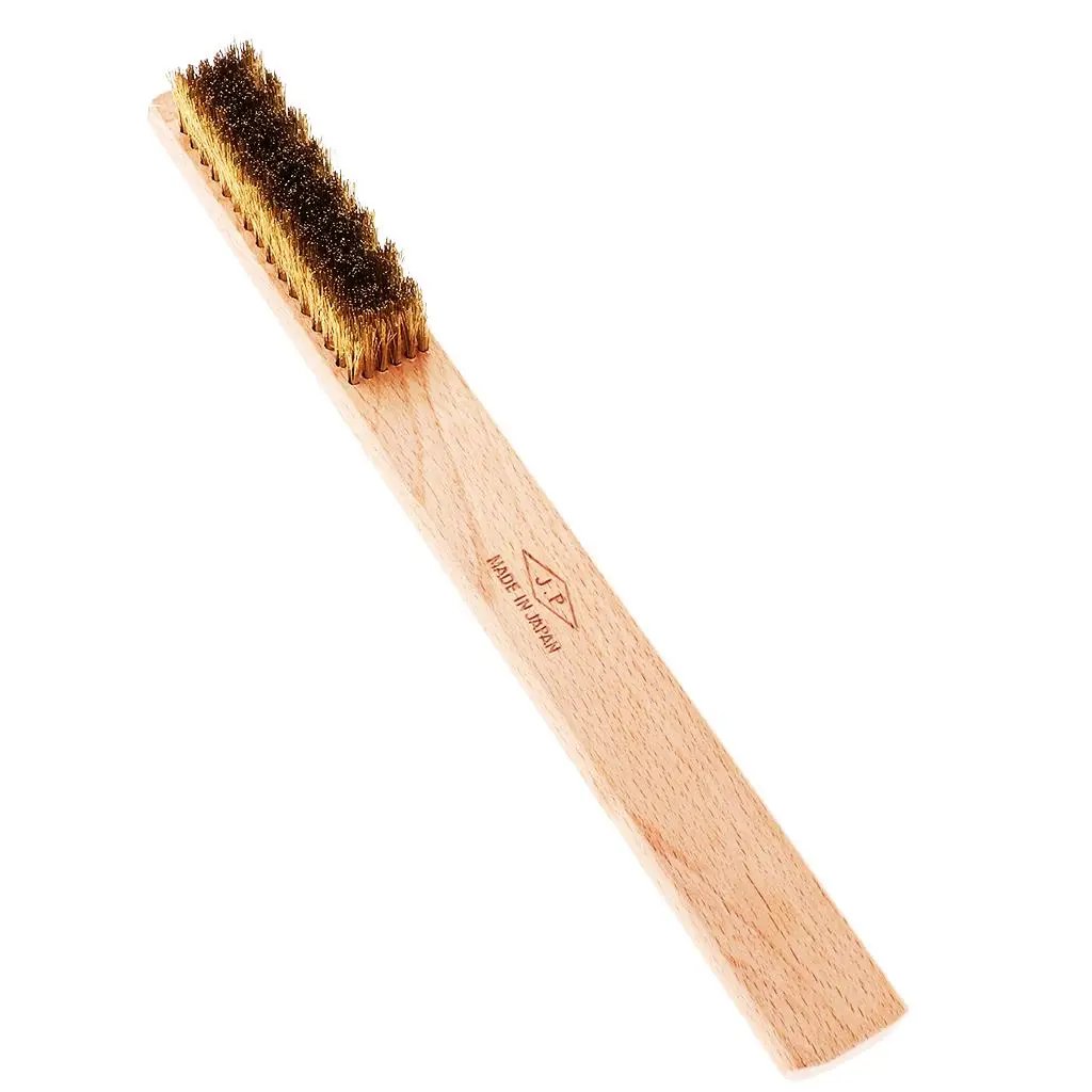 Grinder Wire Brush Brass Bristles Wooden Handle Rust Removal Cleaner for Jewelry and Metal Surface