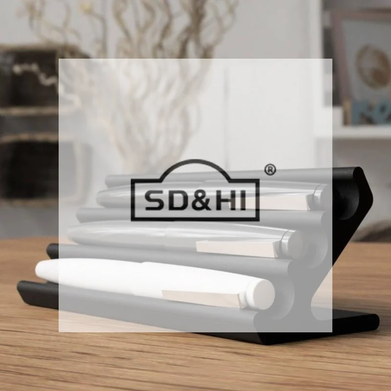 3D Printed Modern Minimalism Three Floors Black Pen Stand Office Desk Organizer Creative Gift