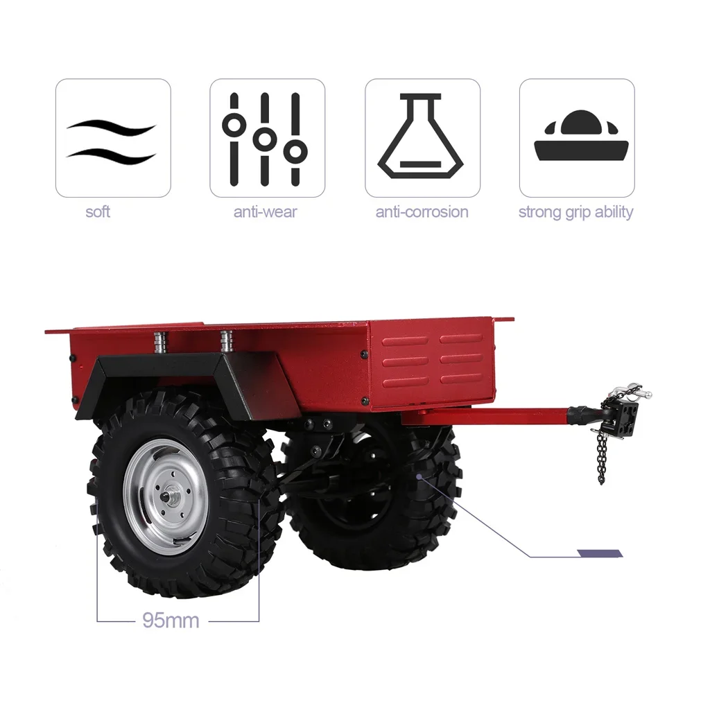 โลหะ Leaf Spring Trailer รถสําหรับ 1/10 Scale RC Crawler รถ Axial SCX10 90046 TRX4 TRX6 Tamiya Redcat