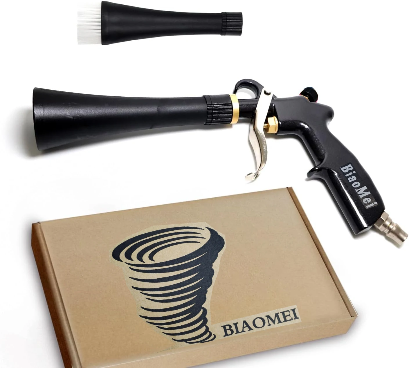 Car Interior Cleaning Gun Automobile Detailing Washing Gun with Brush-Works with Air Compressor(Aluminium Rotate Tube)