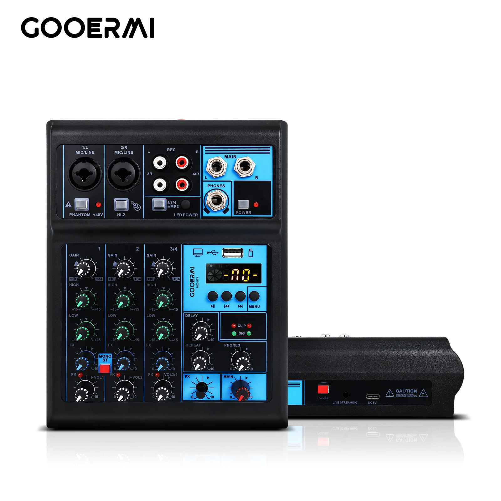 GOOERMI UT4 4チャンネルオーディオミキサー DS - Audio Mixer 4 Channel のレビューと価格