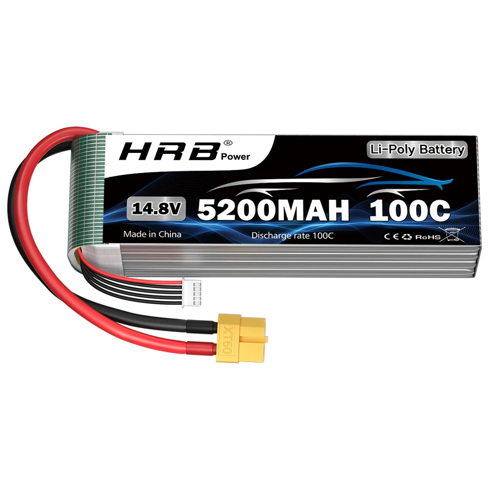 HRB 4S 14.8V 5200mah RC Lipo Batterij 100C 4s lipo met XT60 Connector Plug voor 1/10 1/12 RC Auto Vrachtwagen Monster RC Vliegtuig FPV