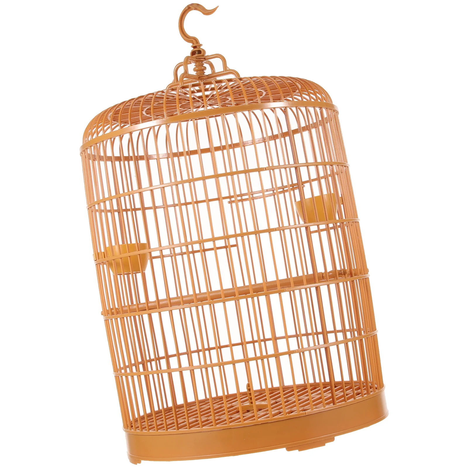 

Plastic Pet Bird Cage Round Display for Parrot Cockatiel 30 Domes Travel Chicken Feeder Wide Nest Hanging Vintage Safe Stylish