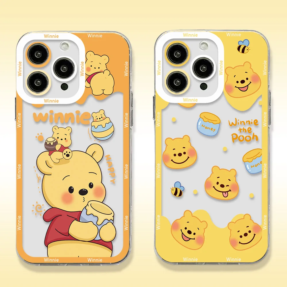 

Cute Cartoon Winnie the Pooh Phone Case for IPhone 15 14 13 12 11 Mini Pro Max X XR XSMax 6S 6 7 8 Plus SE20 Transparent Cover