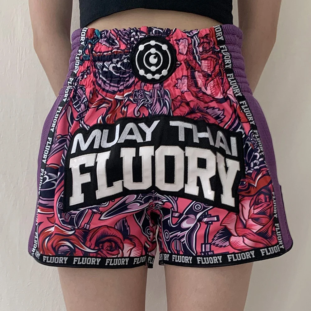 

FLUORY MTSF90 MMA Fighting Muay Thai Shorts Boxeo Boxer Training Sports High Quality Kick Boxing Fitness Athletic Pants For Kid