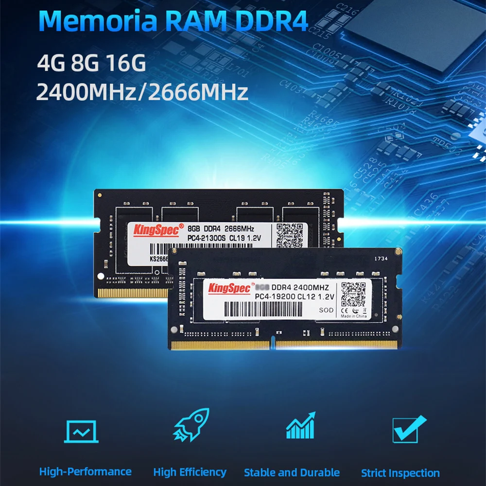 Imagem -04 - Ram Cartão de Memória para Notebook Laptop Módulo de Alto Desempenho 16gb 8gb 4gb 32gb 3200mhz 1.2 Kingspec-ddr4