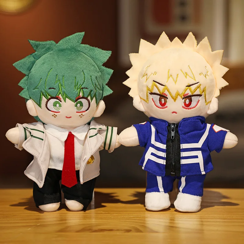 20cm Cartoon My Hero Academia Peluche Toy Cute Midoriya Izuku Bakugou Katsuki Todoroki Shoto Stuffed Soft Anime Dolls Kids Gifts