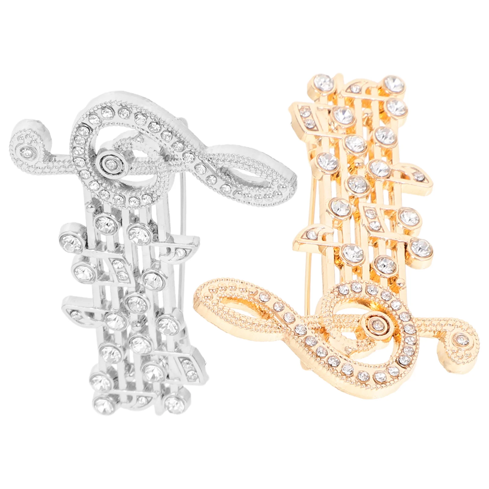 

Rhinestone Trim Musical Note Brooch Jewelry Festival Brooches for Women Holiday Pins Alloy Child