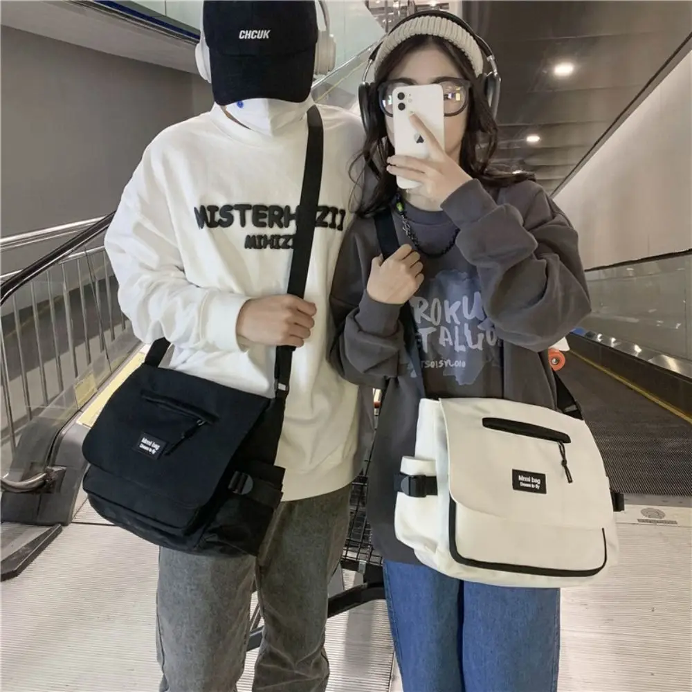 New Nylon Polyester Crossbody Bag Waterproof White Black Blue Messenger Bags Multi-purpose Street Bags Men Women