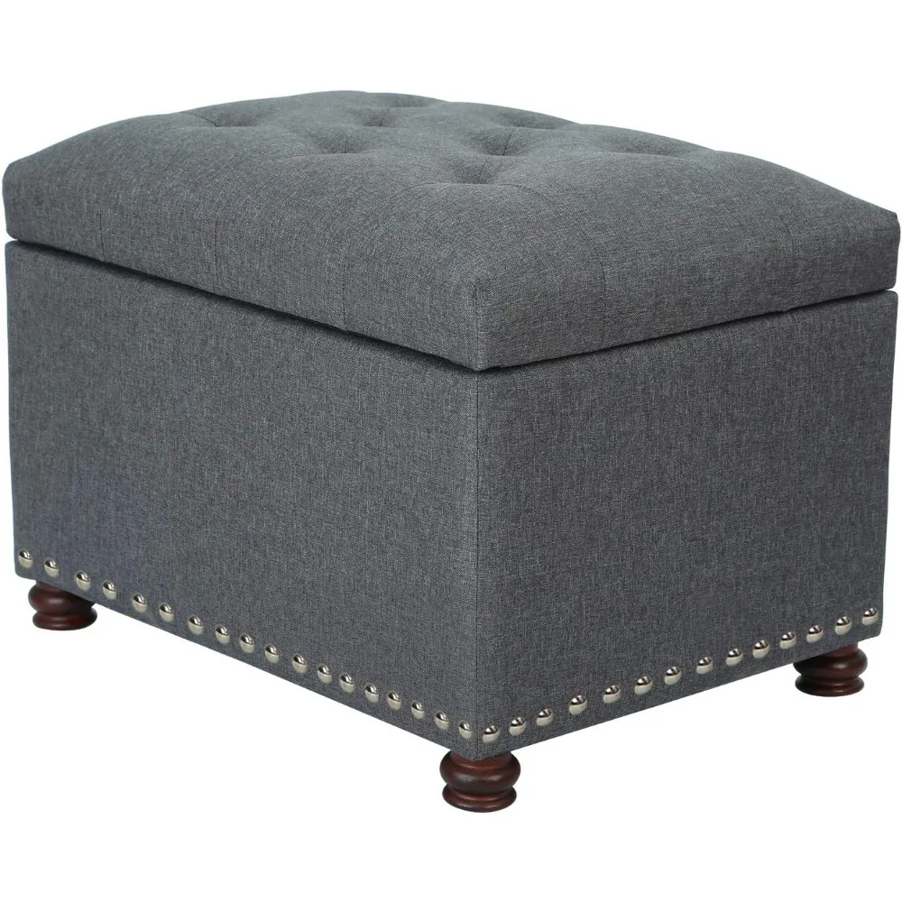 

Joveco Storage Ottoman Bench Rectangular Fabric Organization Foot Rest, 24 Inch Modern Tufted Bedroom Foot Stool and Seat for En