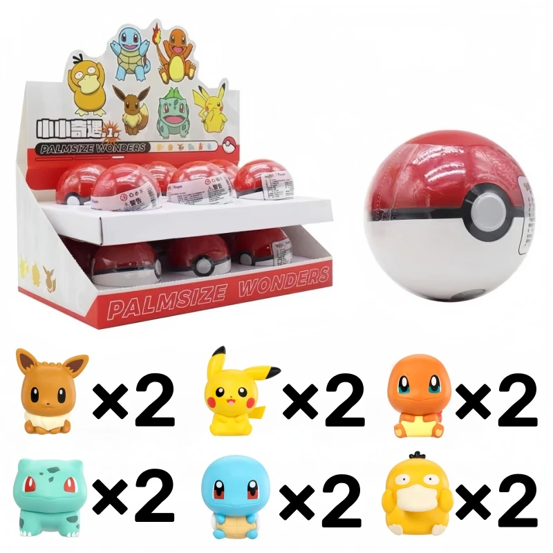 Pokemon Anime Poke Ball Actionfiguren Minipuppen von Dragonite Sylveon Gengar Vulpix von echtem Originalmodell Ornament Spielzeug Geschenk