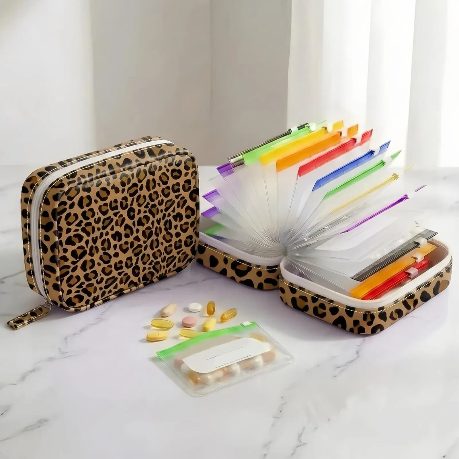 Pill Pouch Set Waterproof Reusable Zipper Medication Binder Case Pill Storage Pouch For Women Men Purse Backpack Luggage